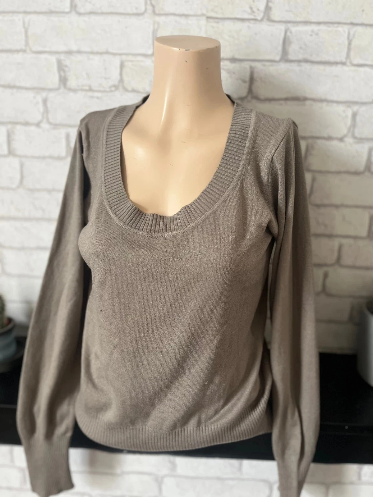 Blusa feminina de malha fina com gola redonda – Mim – Tamanho 36 – photo 2